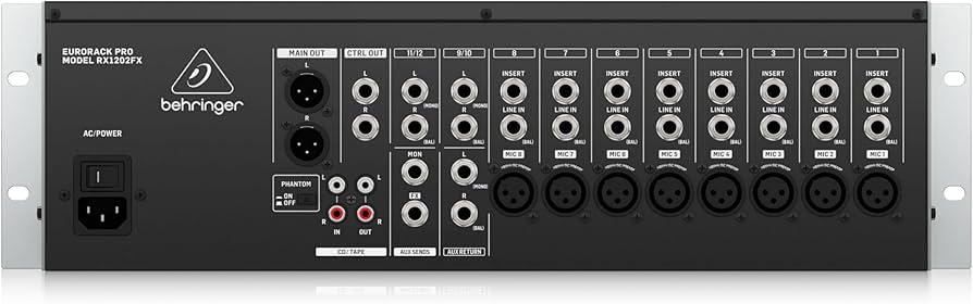 Amazon.com: Behringer RX1202FX V2 Premium 12-Input Mic/Line Rack