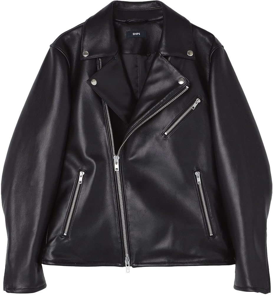 Amazon.co.jp: [シップス] ジャケット ラムレザー ダブル ライダース