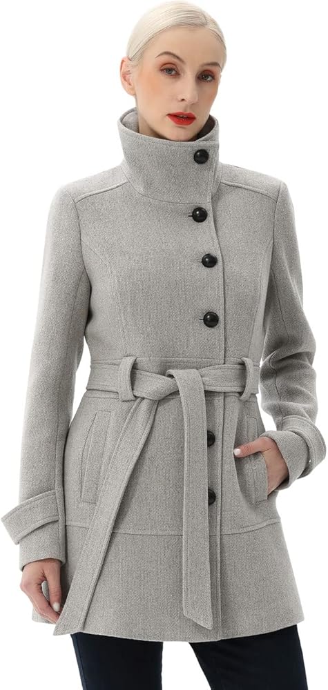 Amazon.com: BGSD Women Boucle Wool Belted Belted Walking Coat