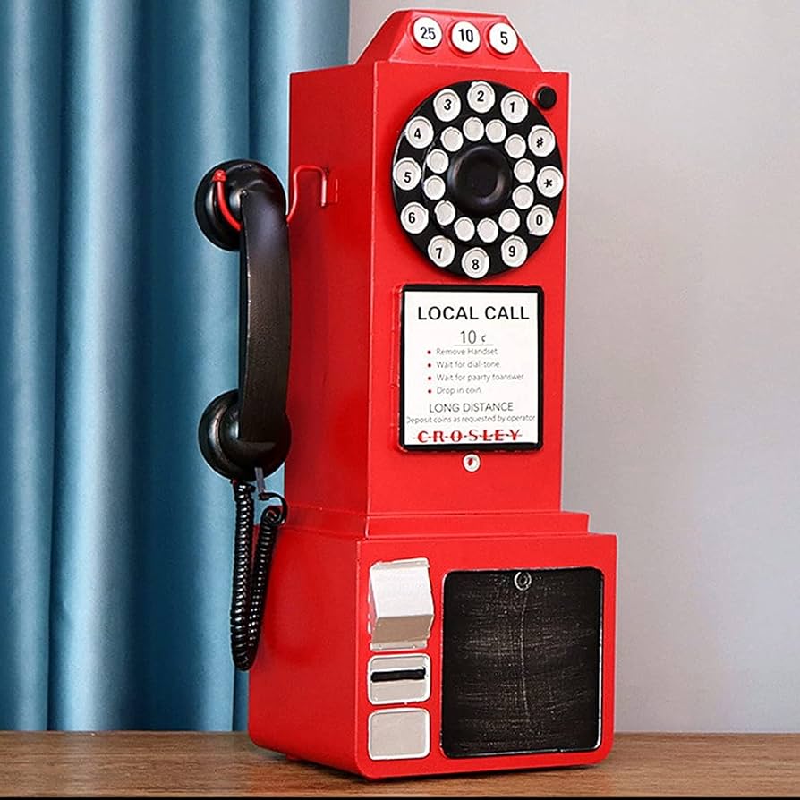 Amazon | レッドアンティーク電話クリエイティブレトロ装飾公衆電話