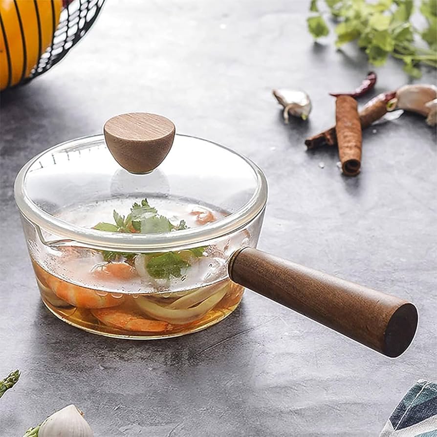 Amazon｜Lake key オシャレ な 鍋 軽量 ガラス 鍋 小さい 透明鍋 ガス