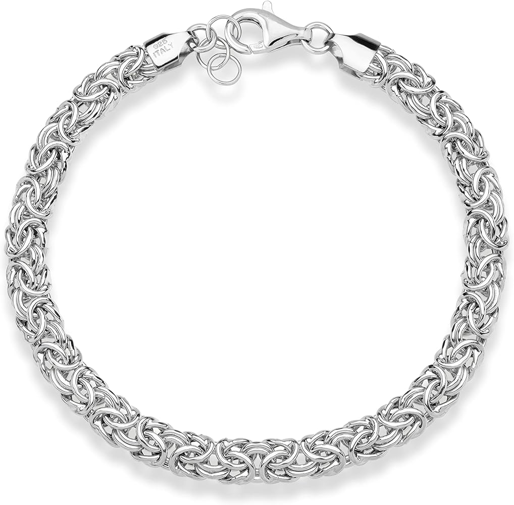 Amazon.com: Miabella Italian 925 Sterling Silver Byzantine
