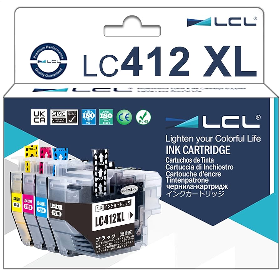 Amazon.co.jp: LCL LC412XL 4色セット 互換インクカートリッジ LC412