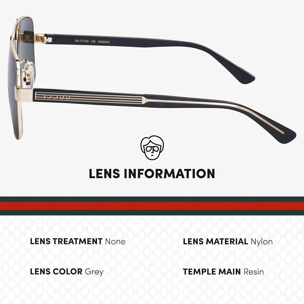 Amazon.com: Gucci GG0529S Lettering Logo Square-Shaped Non