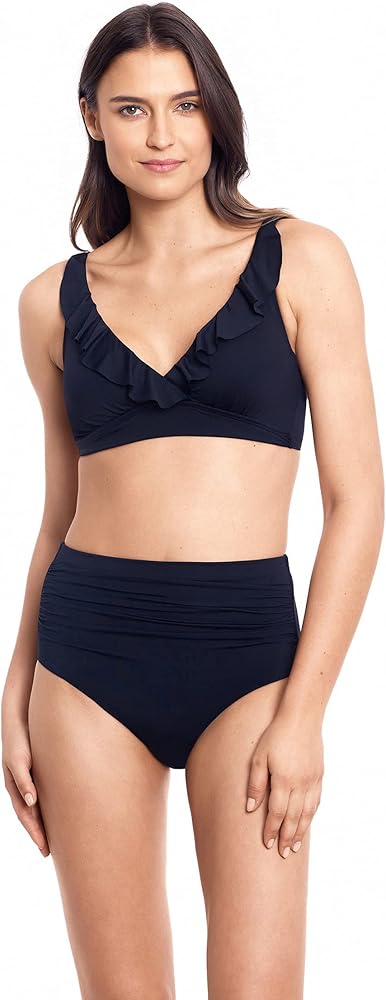 Lauren Ralph Lauren Beach Club Solid Ruffle Underwire Bra Top