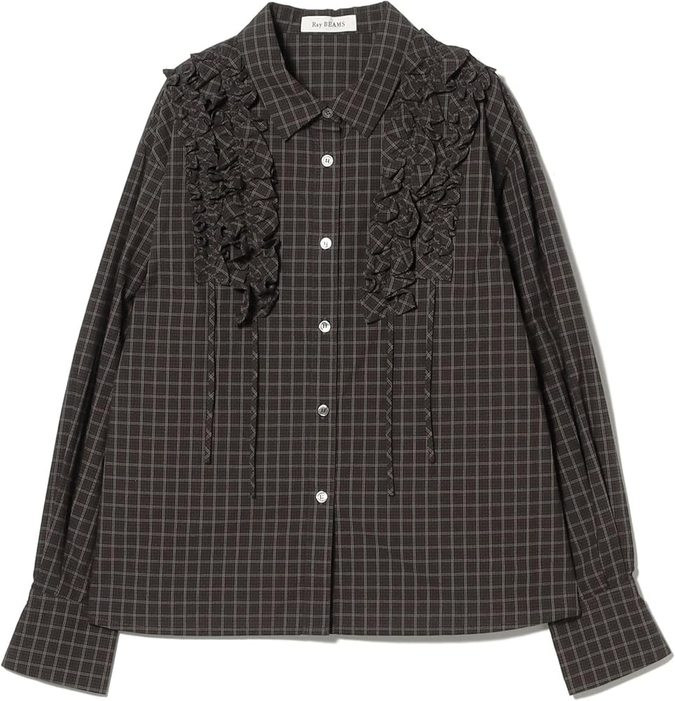 Amazon.co.jp: [レイビームス] L/Sシャツ・ブラウス チェック フリル