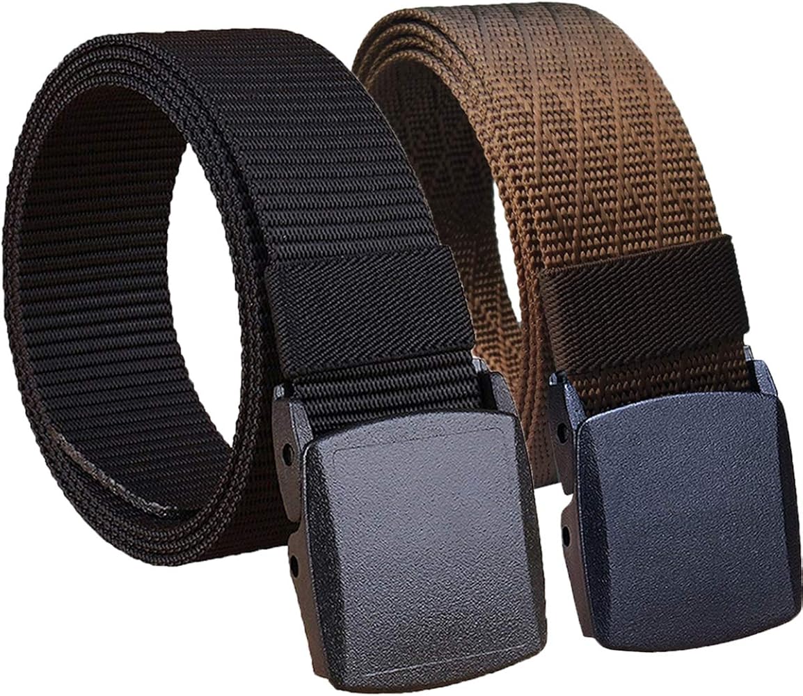 HOANAN 2 Pack Military Nylon Belt, 1.25