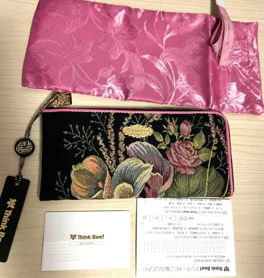 Amazon.co.jp: シンクビー Think Bee! 長財布 キャンバス 花柄刺繍 L字