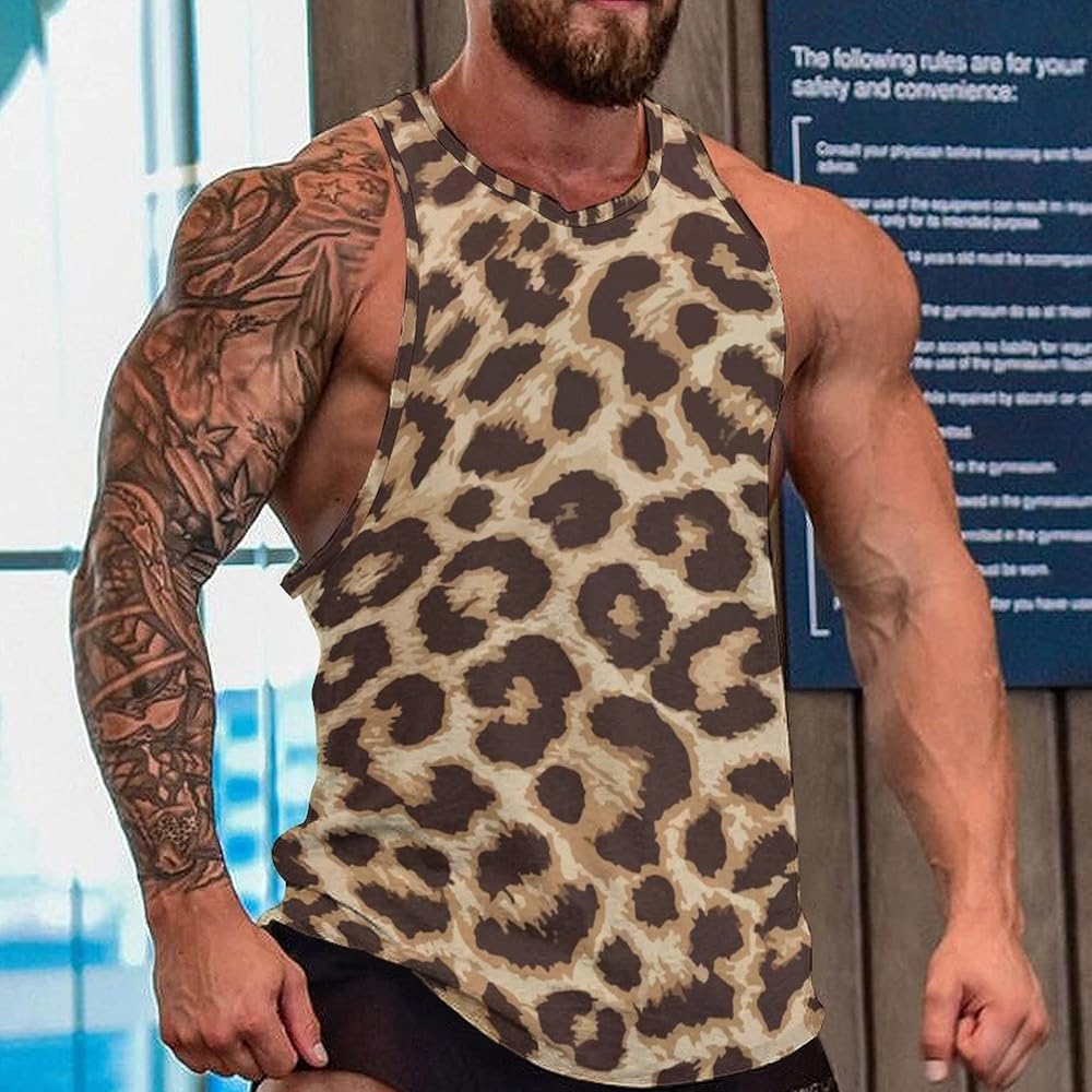 Amazon | [Haustile] タンクトップ 豹柄 ヒョウ柄 レオパード柄 動物柄