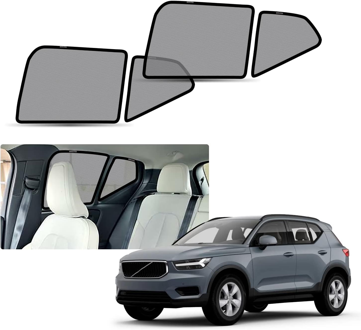☆ VOLVO XC40 純正品 ワンタッチフロント&サイドサンシェードセット