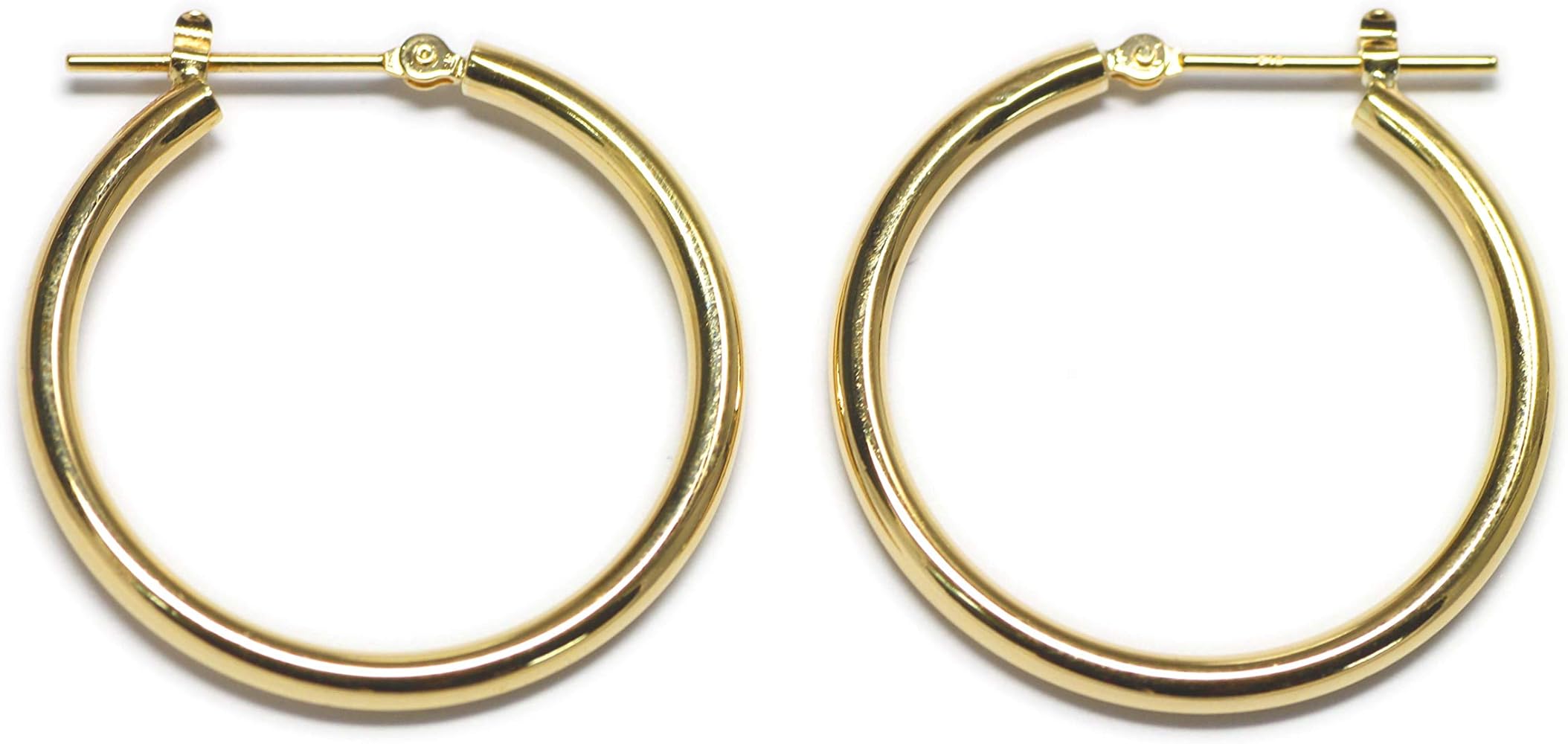 Amazon.co.jp: K18イエローゴールド パイプフープピアス 幅2mm 直径