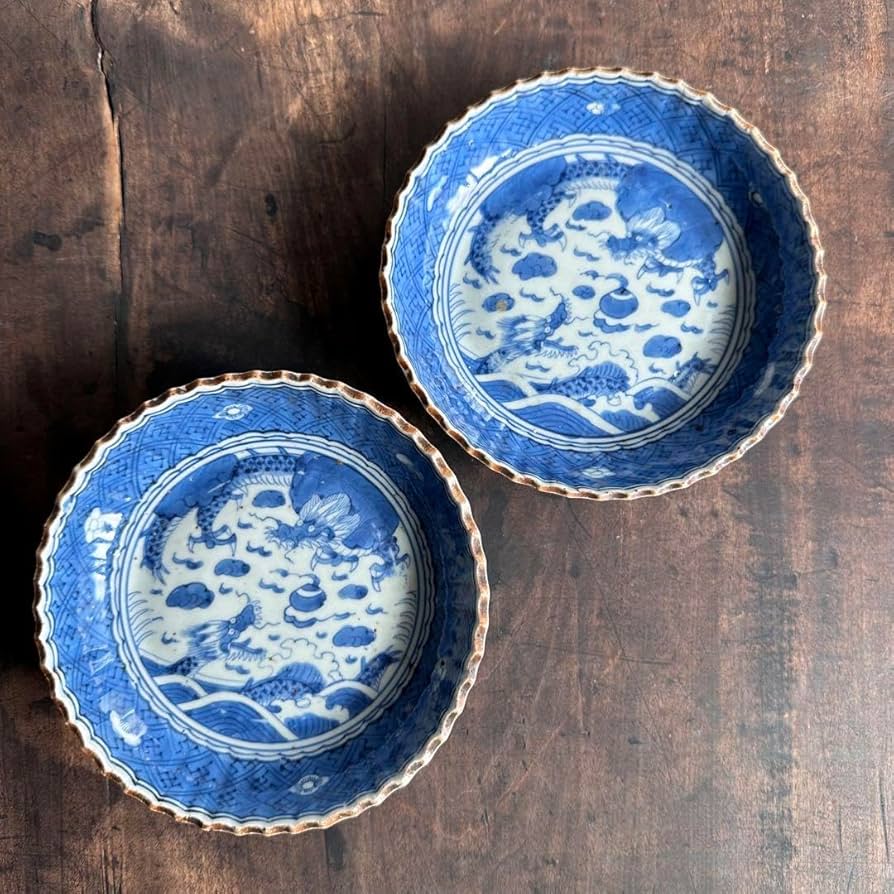 超希少 京阿蘭陀 茶筒 白釉藍彩 江戸時代後期 超希少 京阿蘭陀