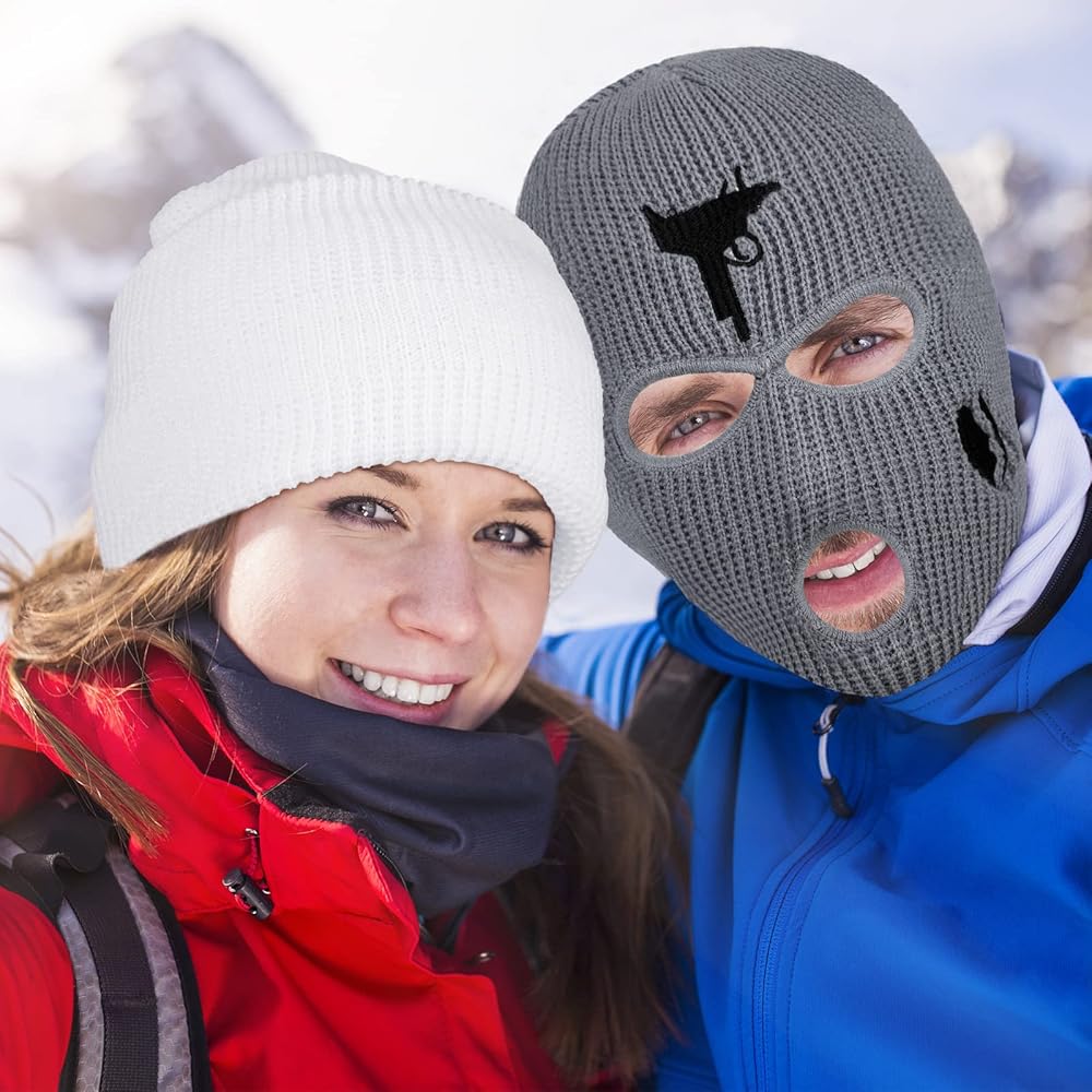 3 Hole Full Face Cover Ski Mask Beanie Winter Balaclava Knit