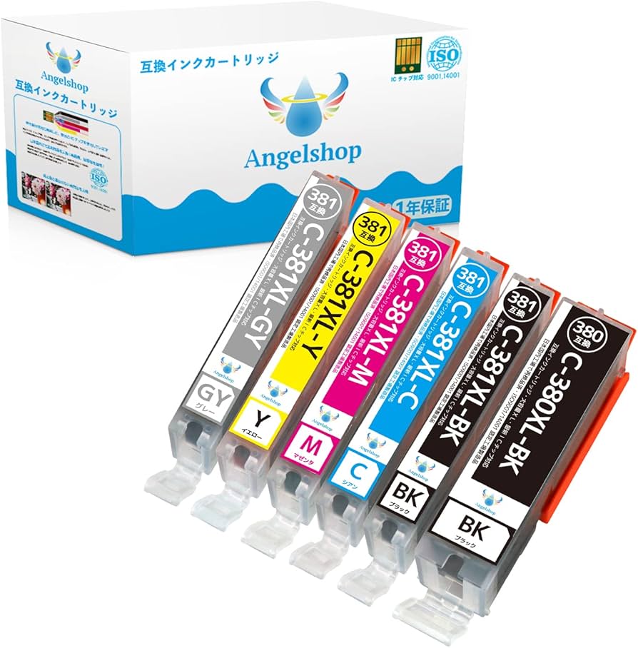Amazon.co.jp: Angelshop キャノン インク 381 380 6色セット全色大