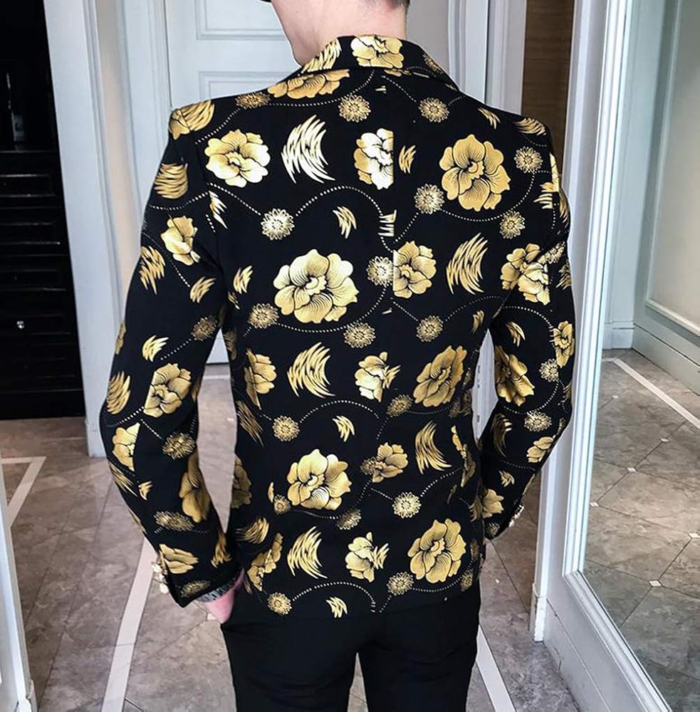 Amazon.co.jp: [Gergeous] テーラードジャケット メンズ 花柄