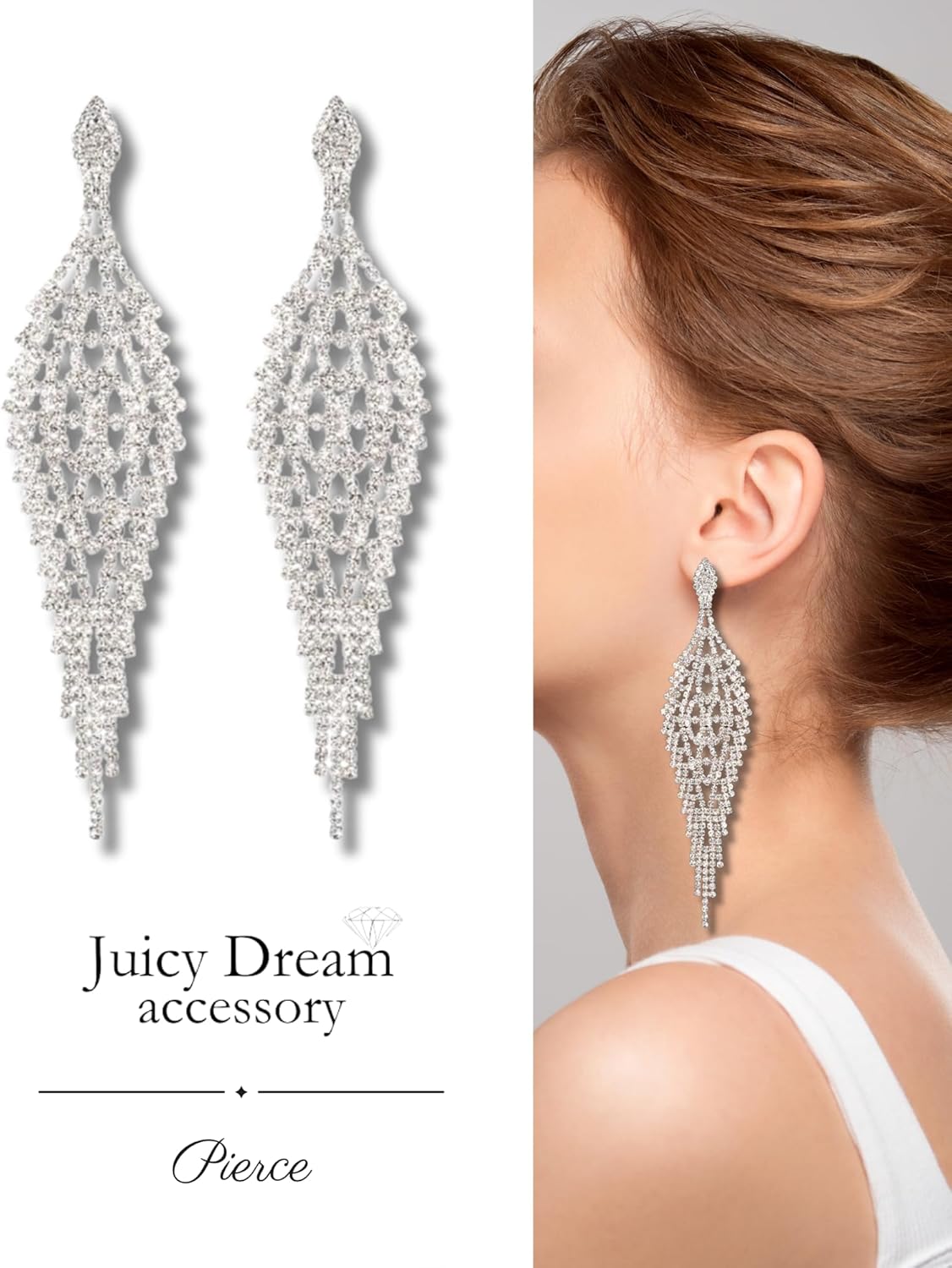 Amazon | ロングピアス コンテスト アクセサリー 大ぶり 揺れる ピアス