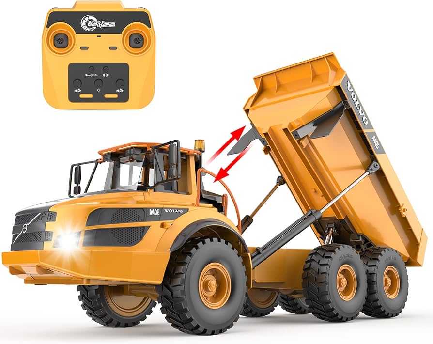 VOLVO A40G 無線リモコン ダンプトラック Amazon.com: DOUBLE E 1:20