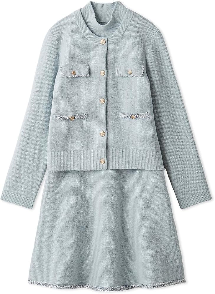 Amazon.co.jp: [セルフォード] トリムミニニットワンピースセット