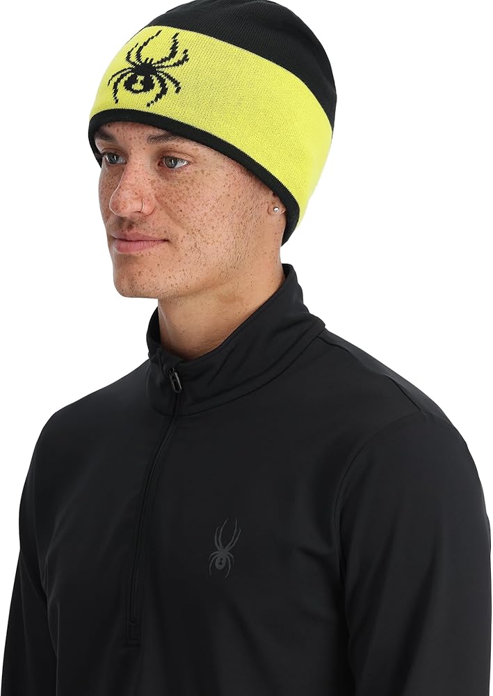 Amazon | [スパイダー] メンズ ニットキャップ (蜘蛛ロゴ・フリース