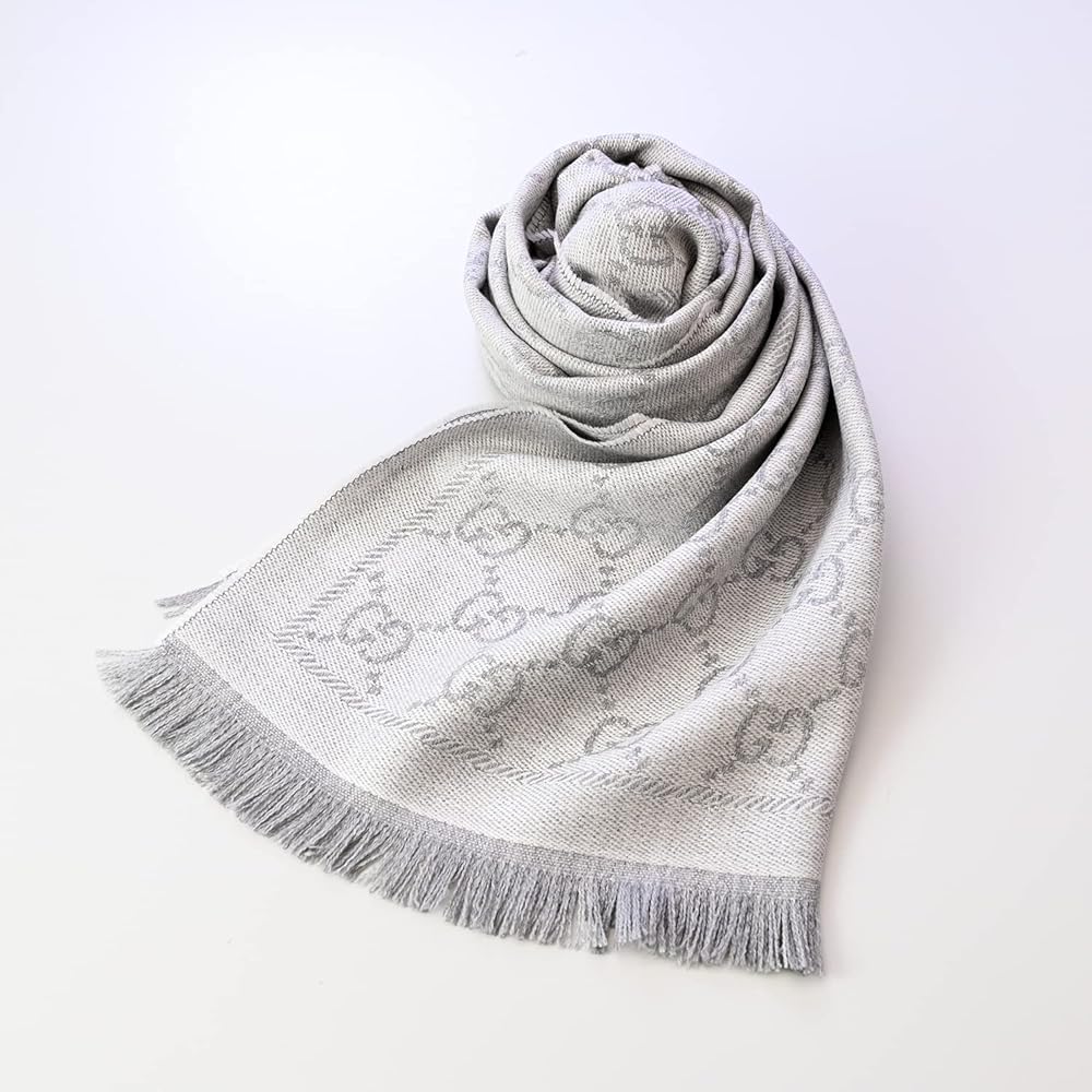 Amazon | GUCCI(グッチ) マフラー メンズ SILK ストール ZINC/LIGHT