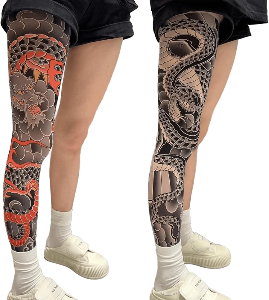 Amazon.co.jp: [ギトバーゴ] タトゥー レッグカバー リアル 足カバー