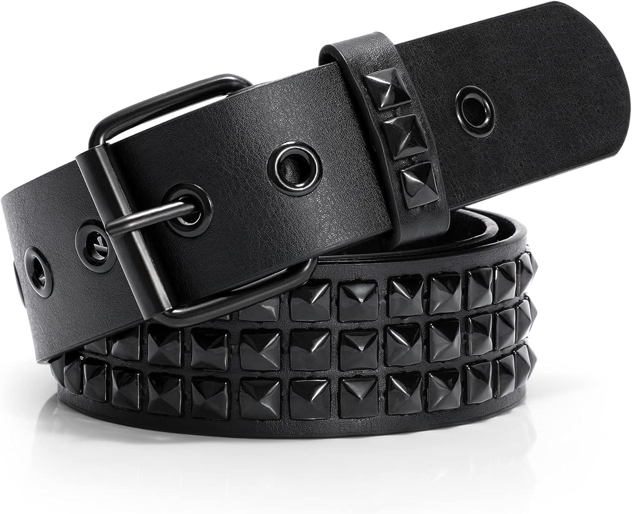 XZQTIVE Studded Rivet Belt Punk Leather Belt for Women/Men Punk