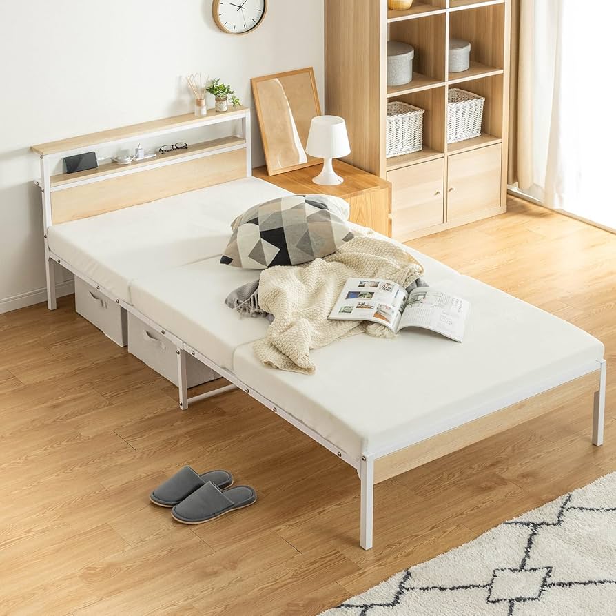 Amazon｜ベッドフレーム 一人暮らし 新生活 宮棚付きベッド ベット