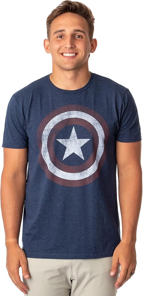 Amazon.com: Marvel Captain America Men's Vintage Shield T-Shirt