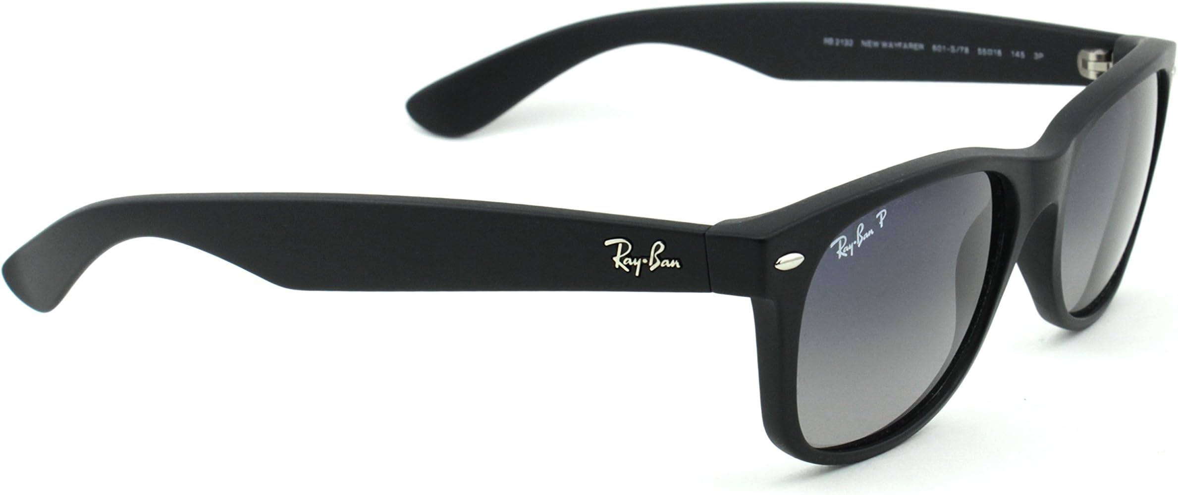 Amazon.com: Ray-Ban RB2132 601S78 Wayfarer Black/Polarized Blue