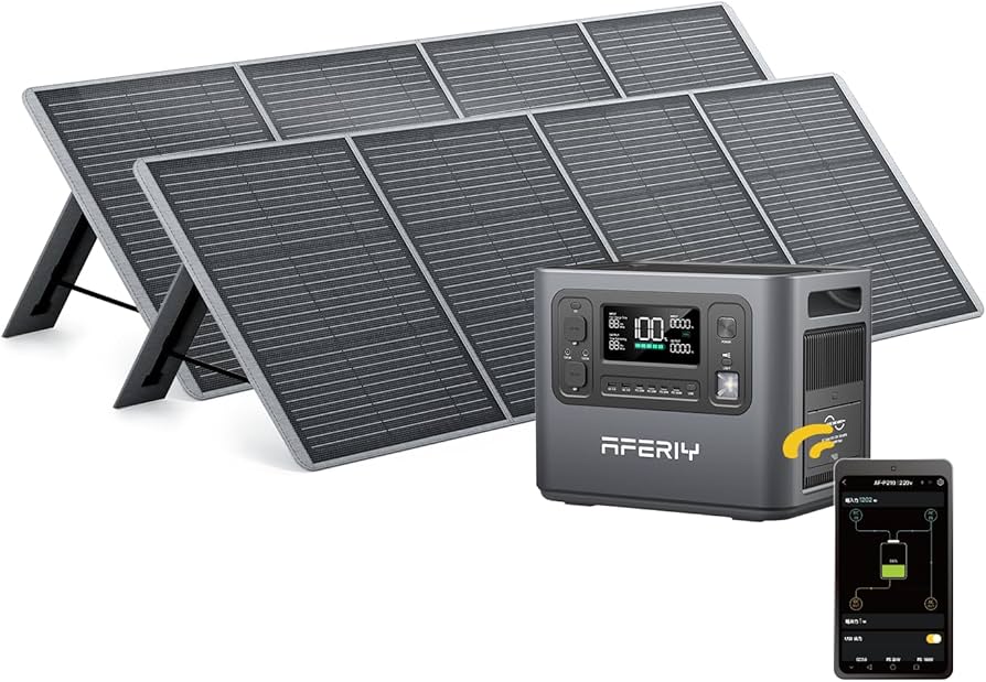 Amazon.co.jp: AFERIY 2400 ポータブル電源 ソーラーパネル セット200W