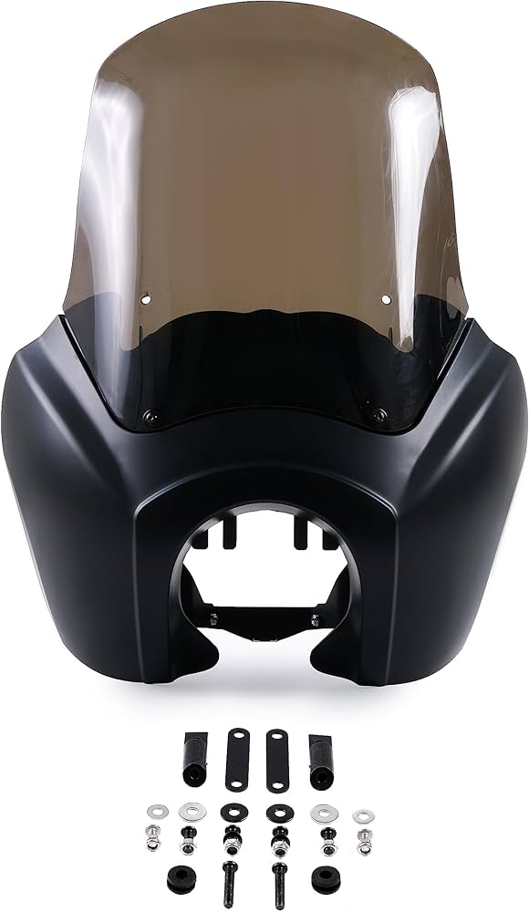 Amazon.co.jp: マットブラック&スモーク トールフェアリング フロント