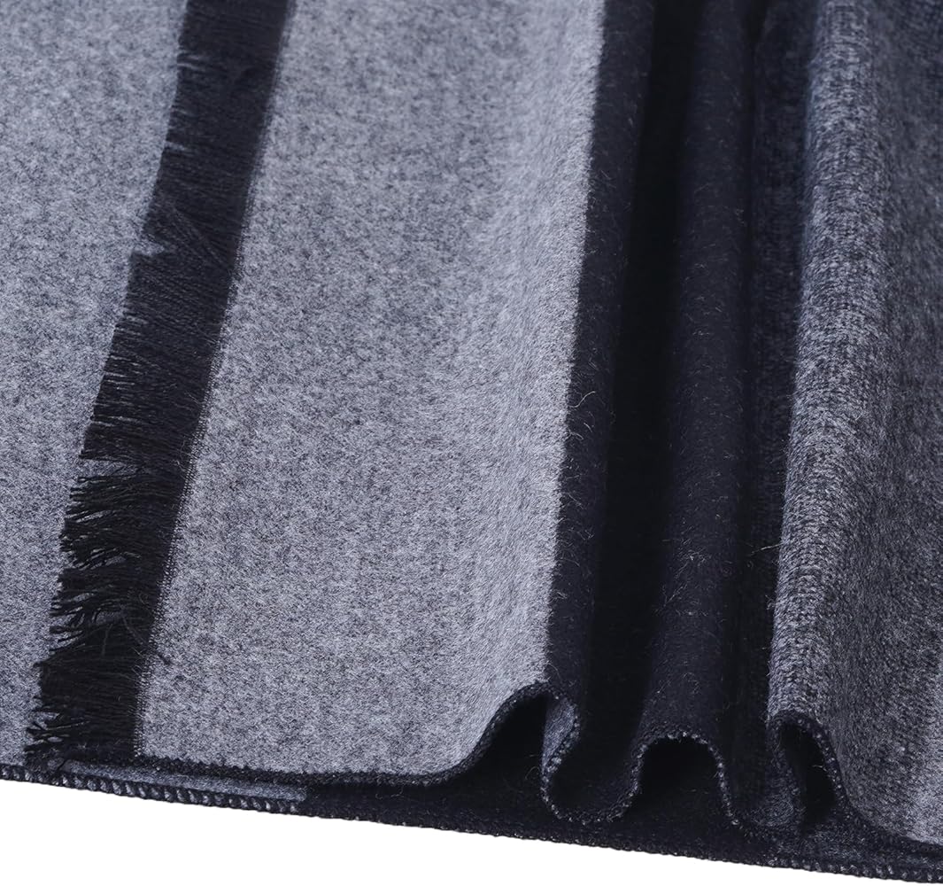 Dxhycc Mens Scarf Black and Gray Striped Scarf Winter Soft Warm