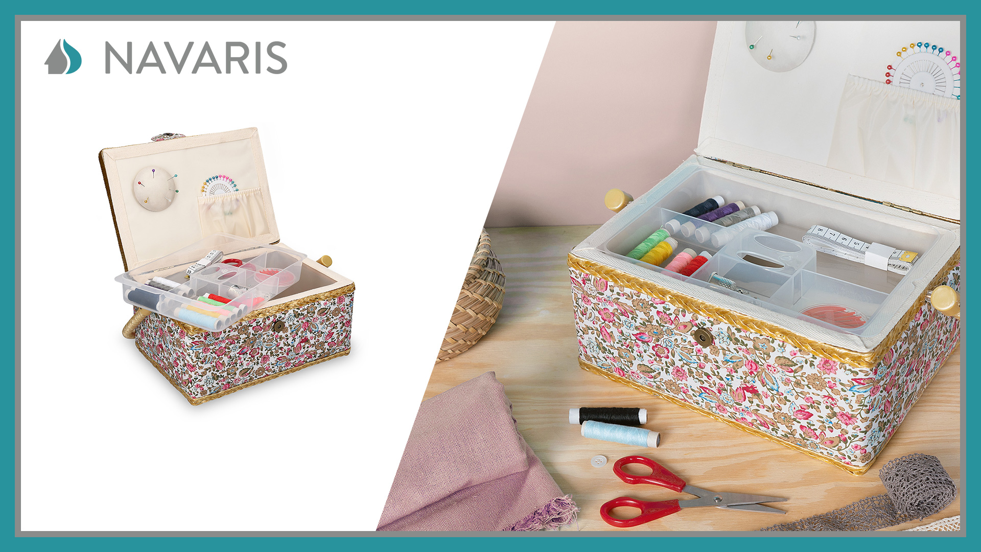 Amazon.com: Navaris Sewing Box with Accessories - Sew Basket with