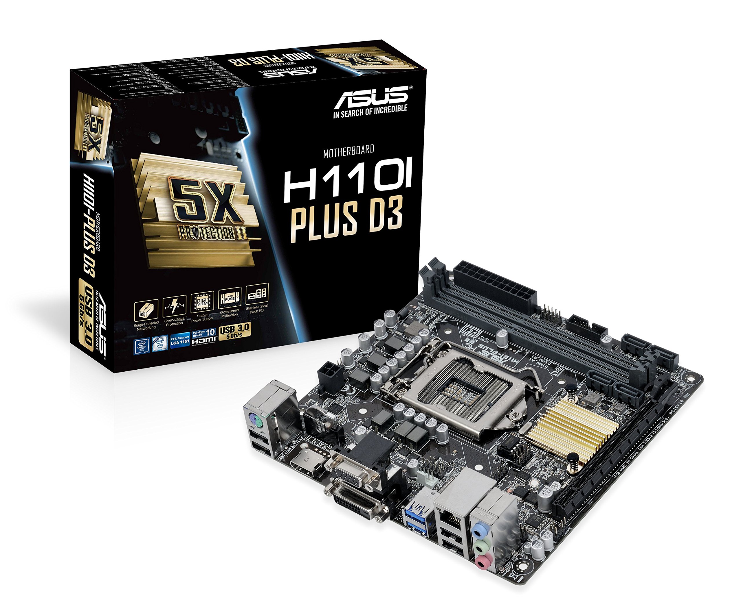 Amazon.com: Asus H110I-PLUS S1151 H110 MITX SND+GLN+U3 SATA6GB/S