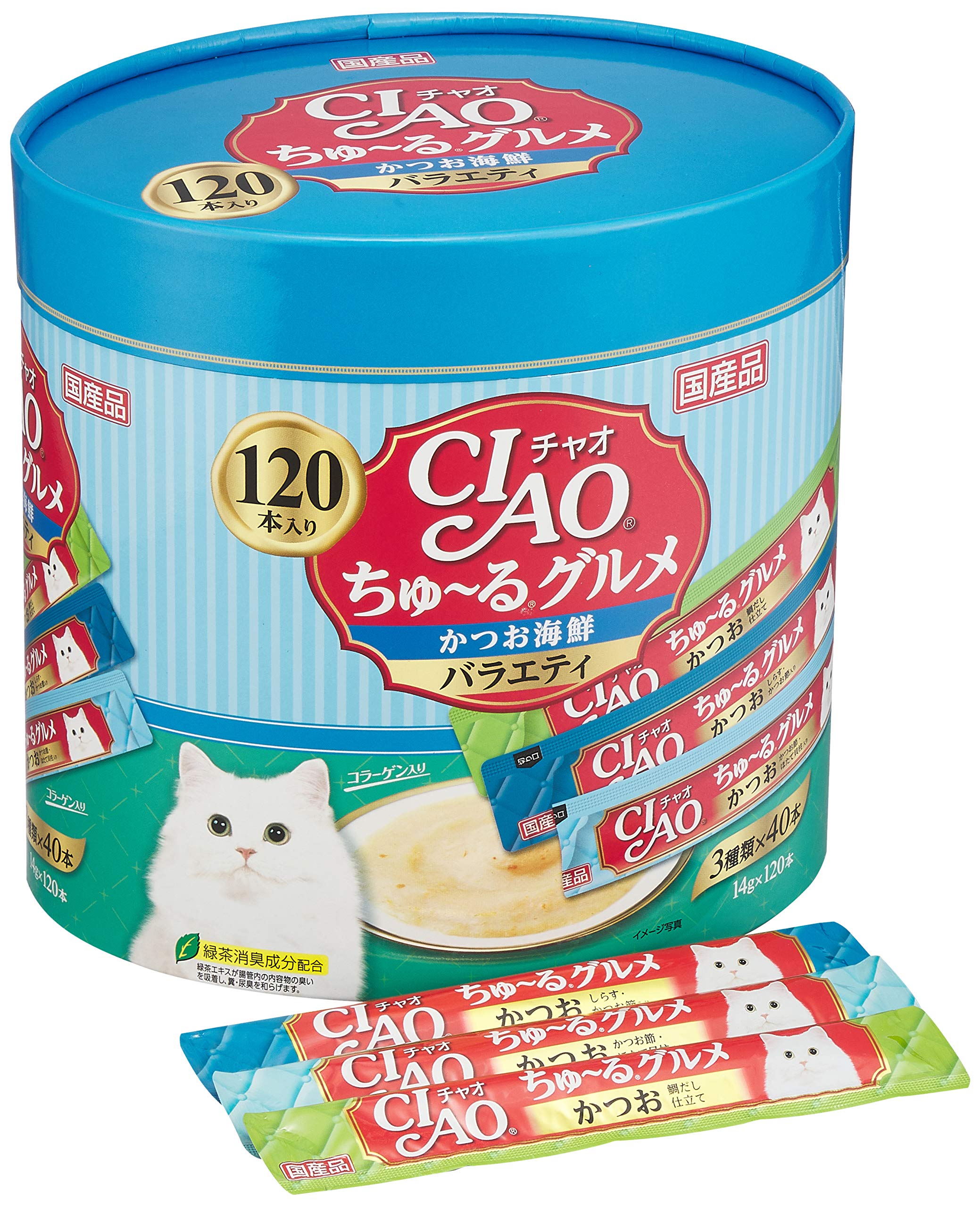 Amazon.co.jp: チャオ (CIAO) ちゅ~るグルメ かつお海鮮バラエティ 120