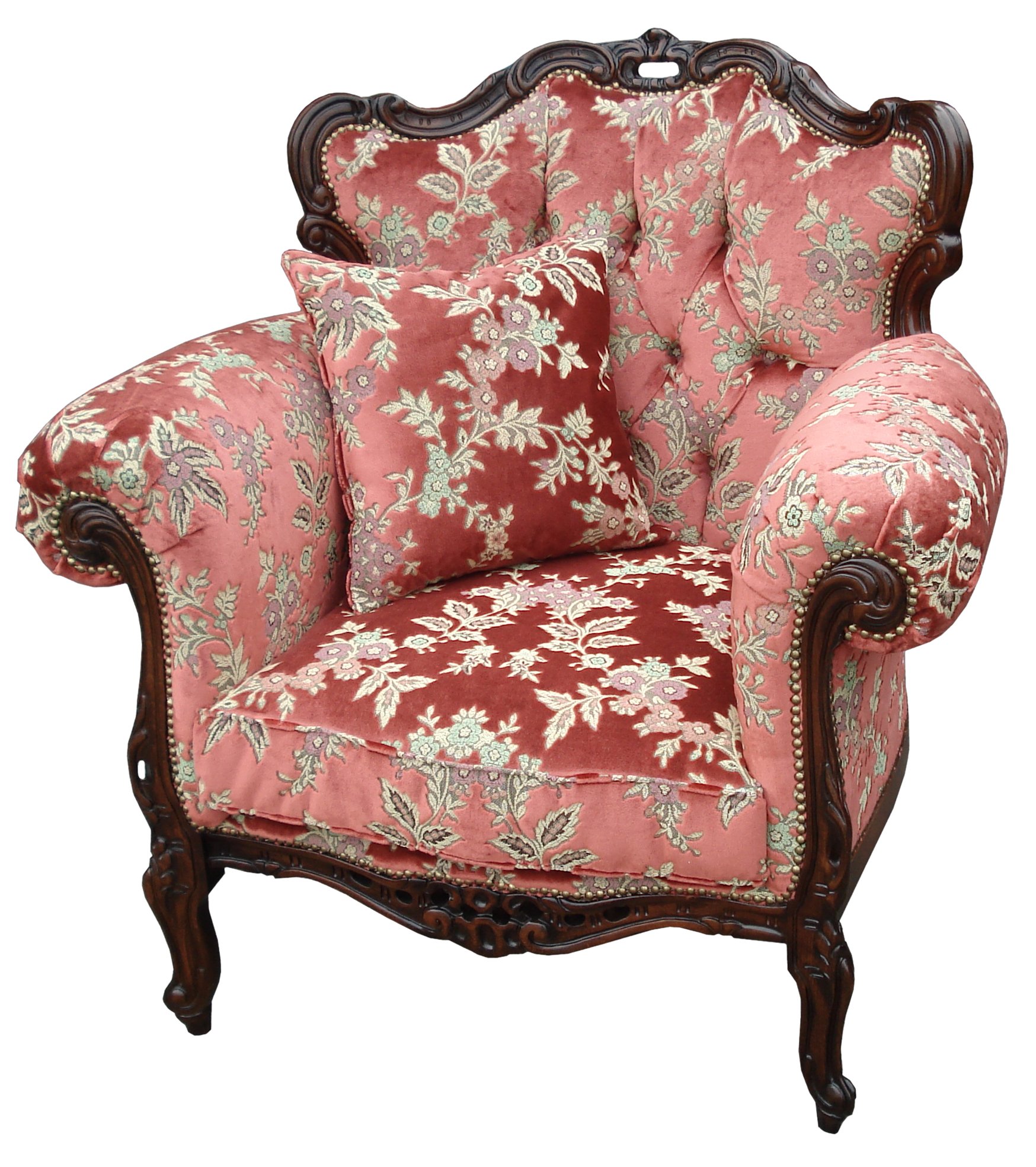 Amazon｜イタリア製 一人がけソファー 金華山 ピンク 猫脚 肘付き