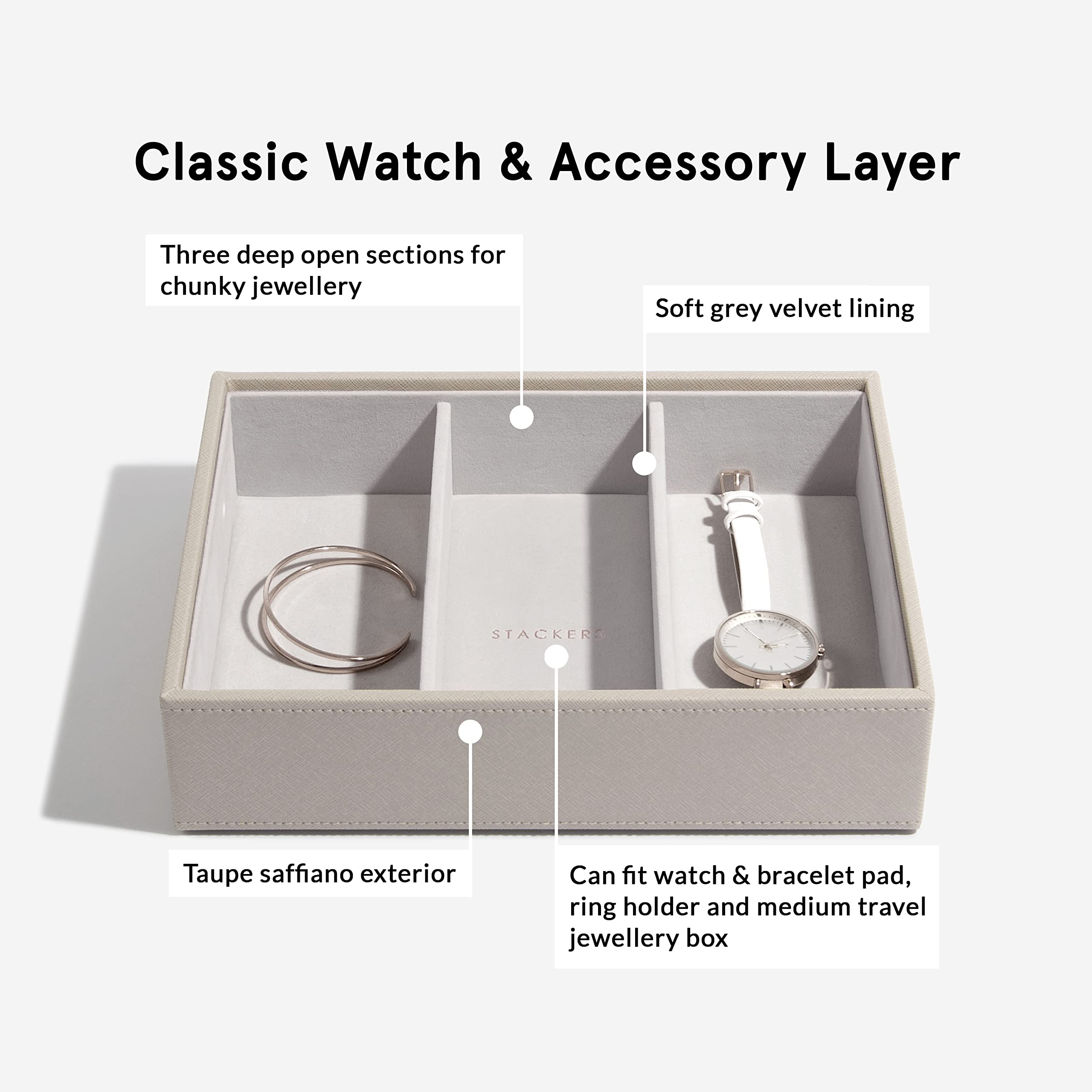 Amazon｜STACKERS LONDON Classic Deep 3 Section 時計/アクセサリー