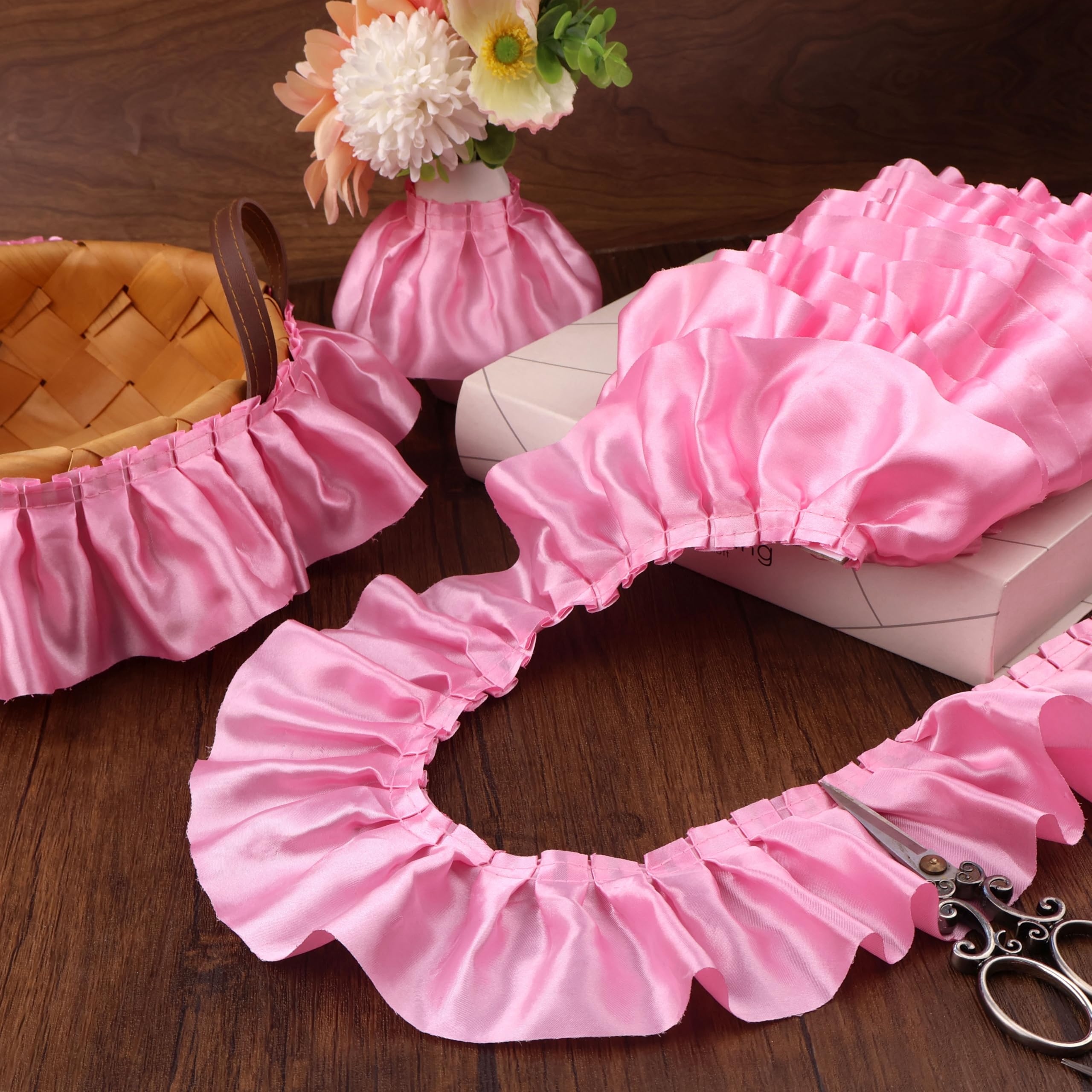 Amazon.com: Ruffle Ribbon 3inch Wide Ruffle Trim Lace Craft Supply