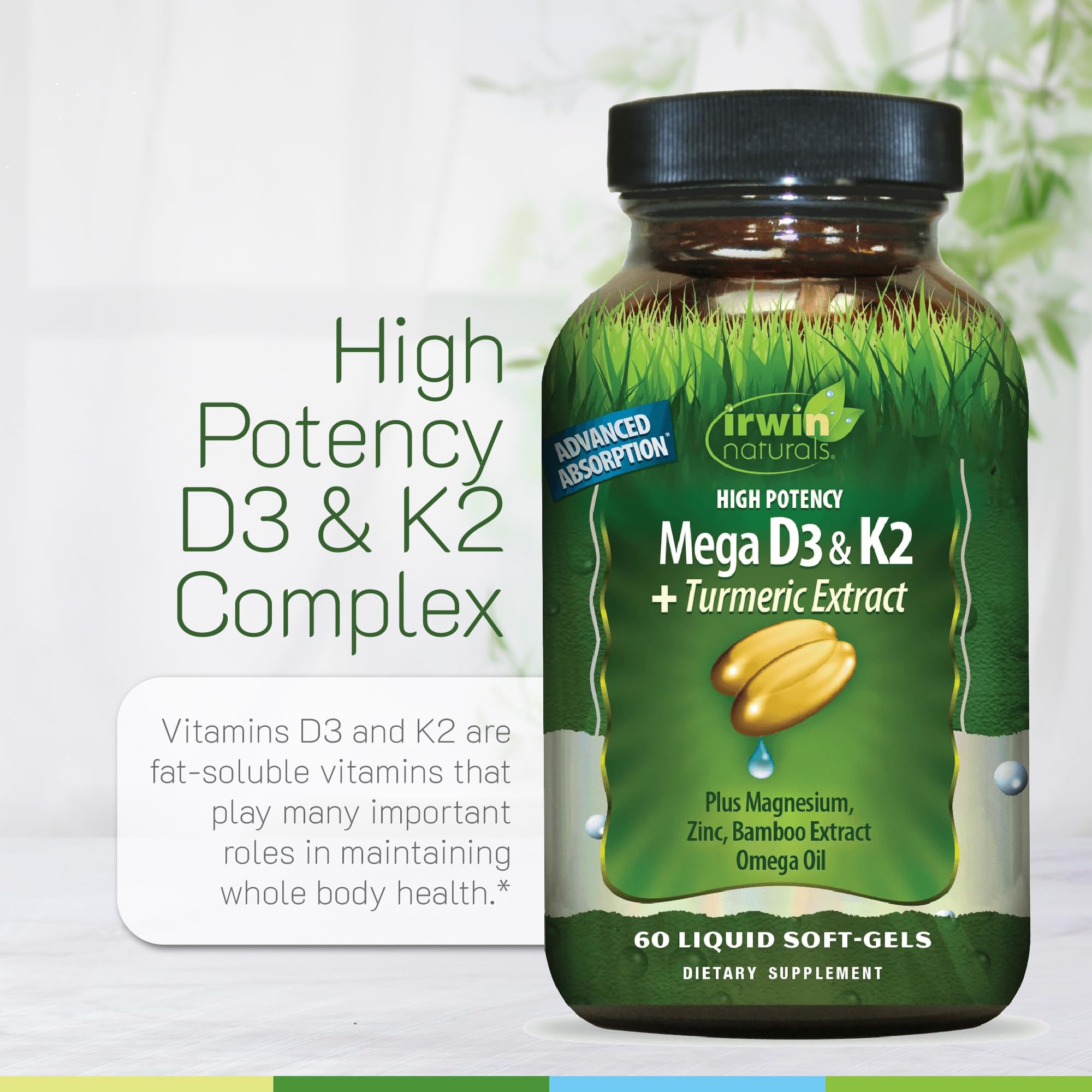 Amazon.com: Irwin Naturals High Potency Mega D3 & K2 + Turmeric