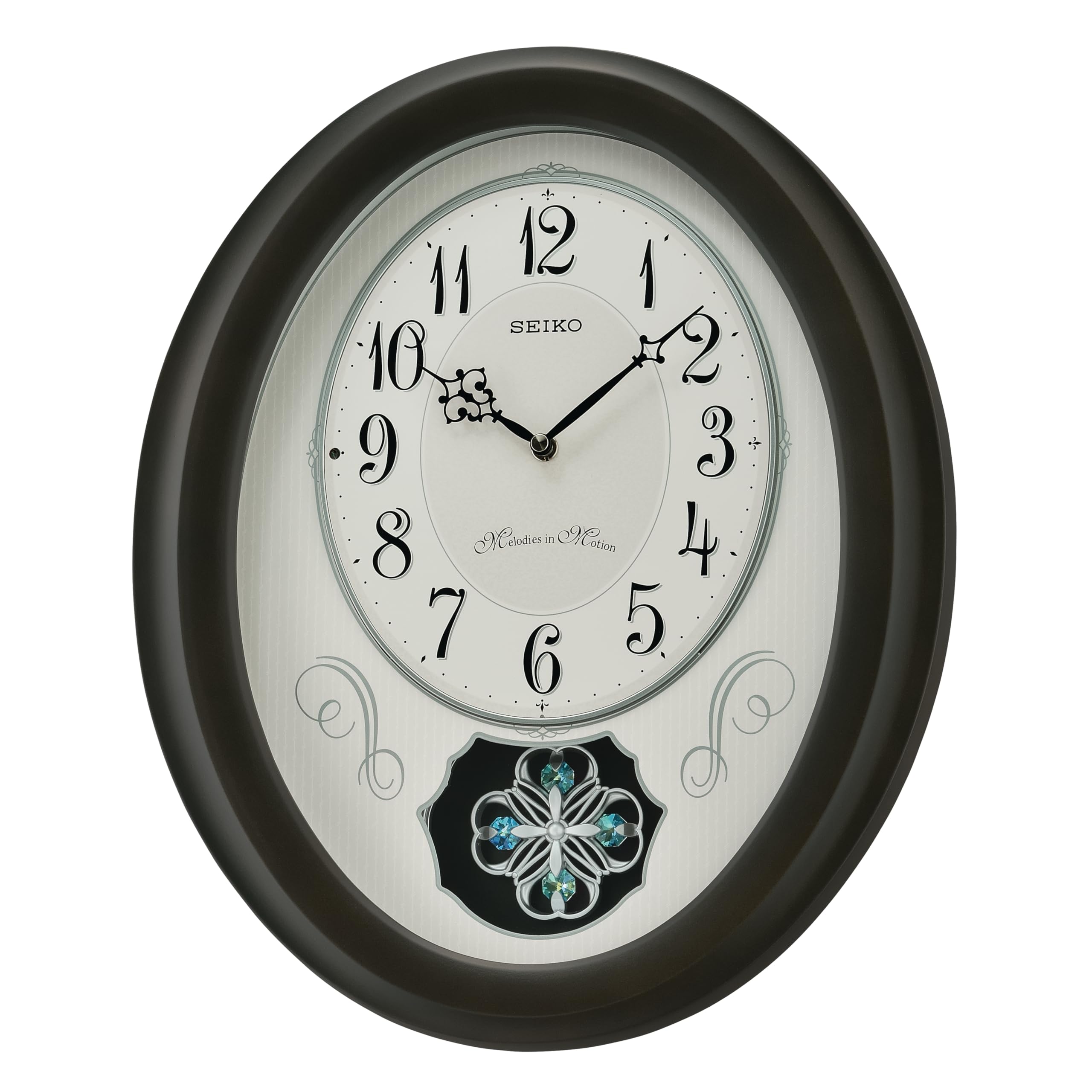 Amazon.com: Seiko QXM606NLH 18 Melodies in Motion Clover Pendulum
