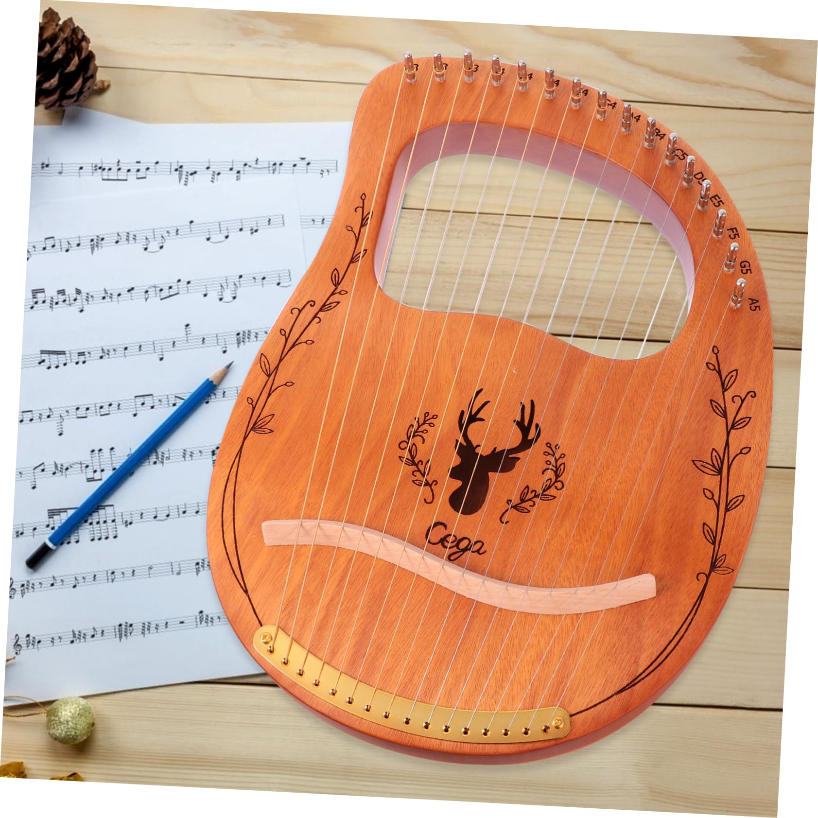 Amazon | OFFSCH 16弦ライアーハープ 木製ハープ 男の子と女の子の大人