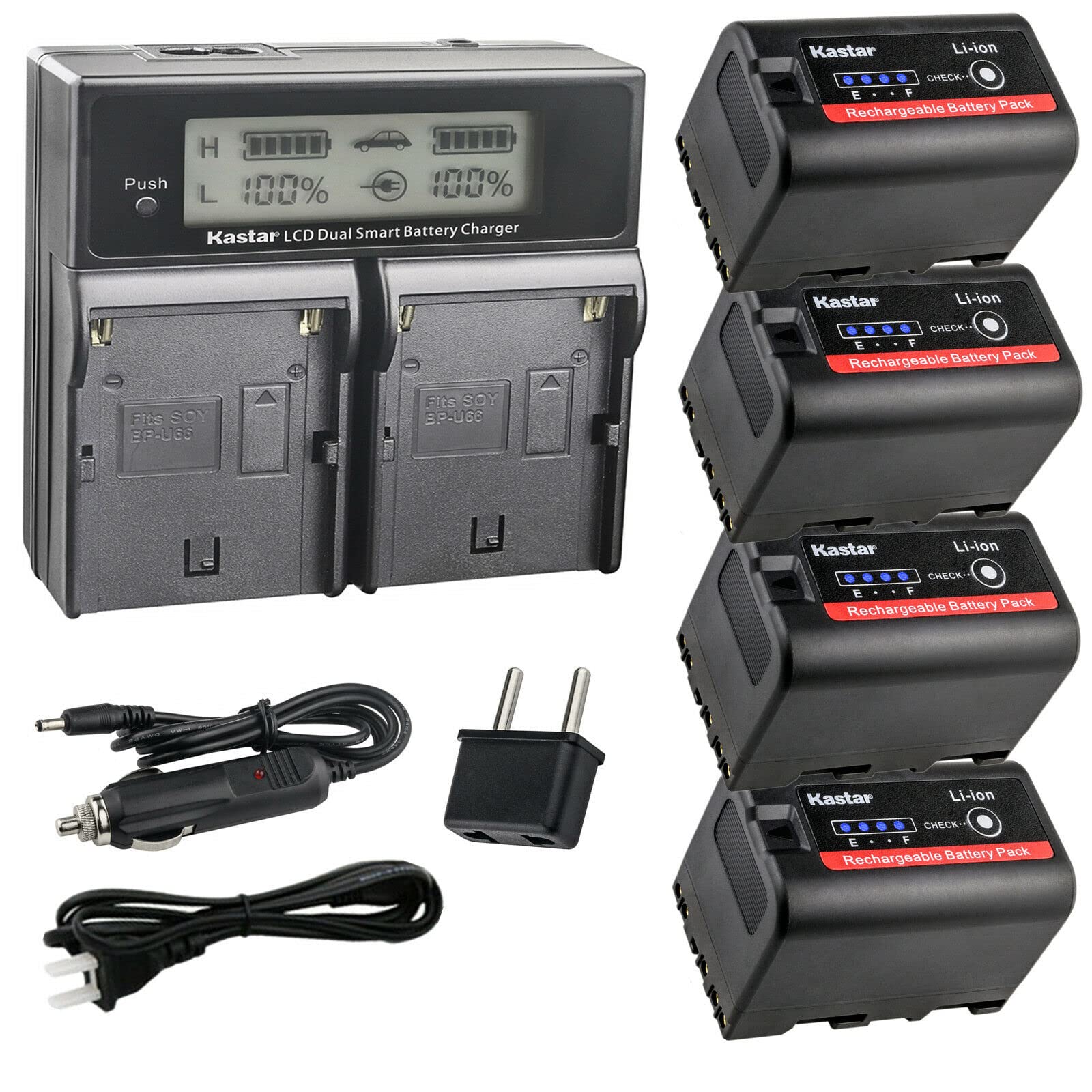 Amazon.com : Kastar 4-Pack Battery and AC LCD Dual Fast Charger
