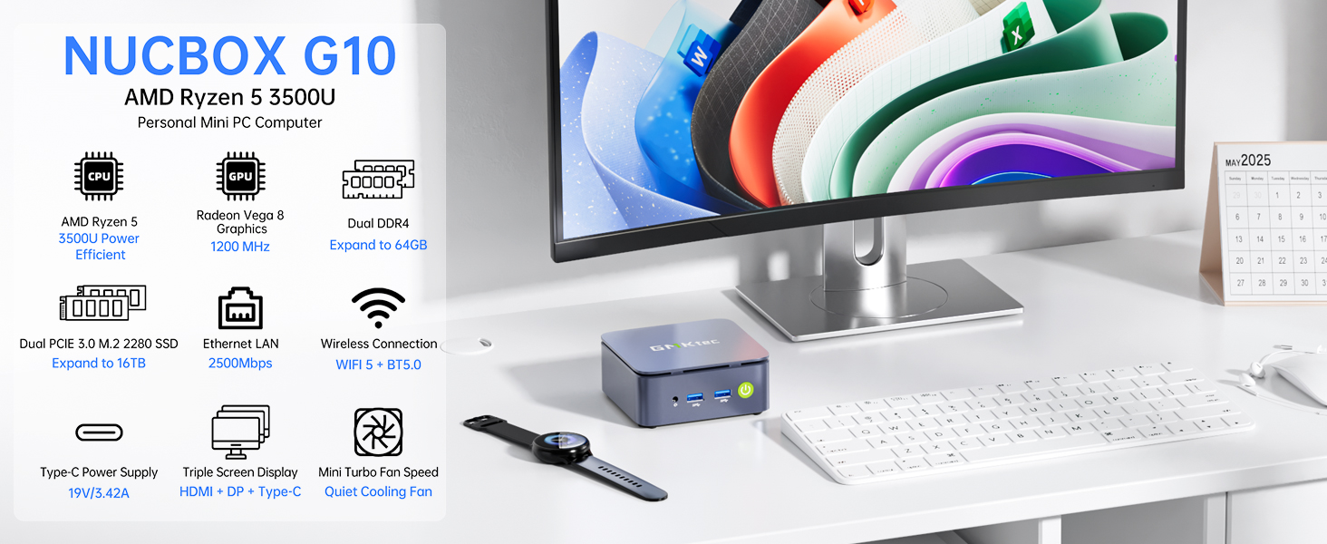 Amazon.com: GMKtec G10 Mini PC Computer, Ryzen 5 3500U (Beats