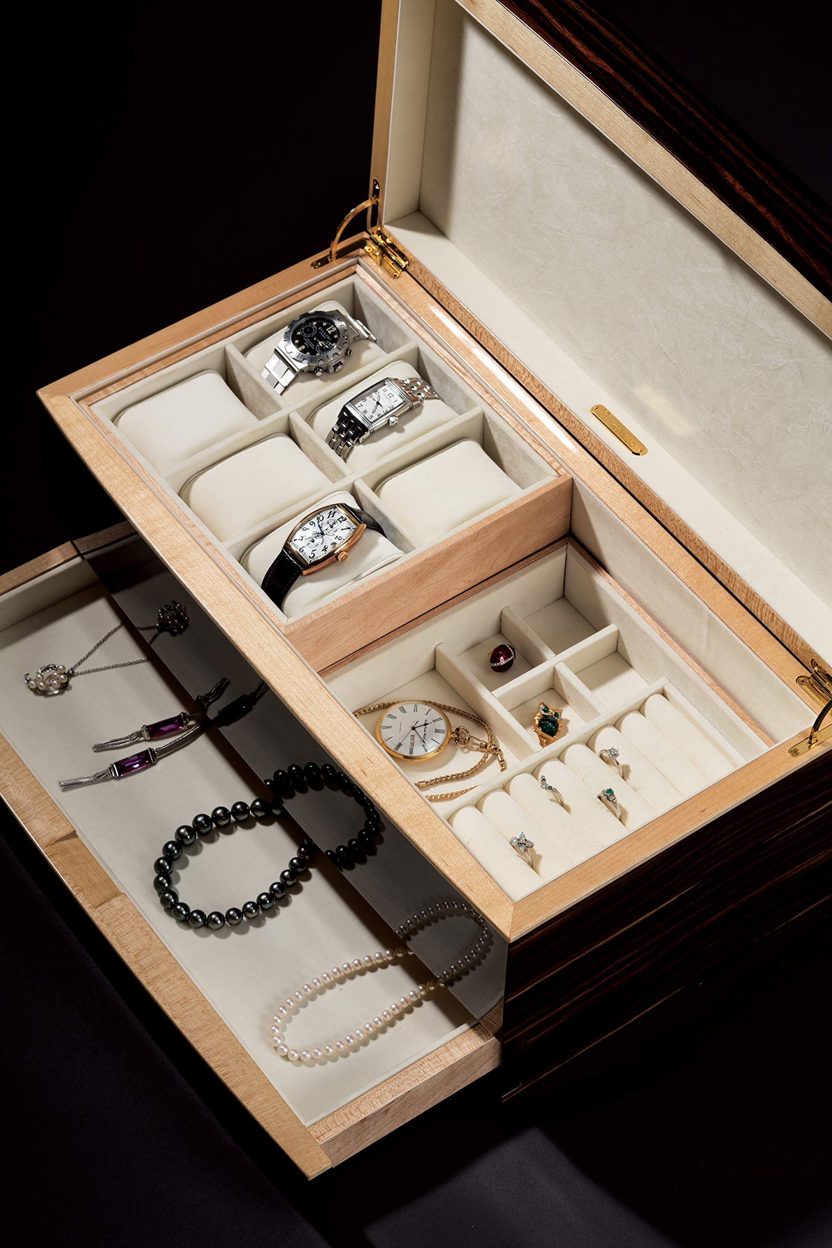 Amazon｜松創製 純国産最高級 黒檀 クリスタルジュエリーボックスNO.3