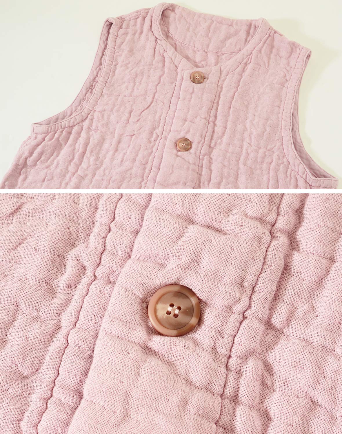 Amazon.co.jp: [UCHINO] ノーカラー ベスト マシュマロ ワッフルガーゼ