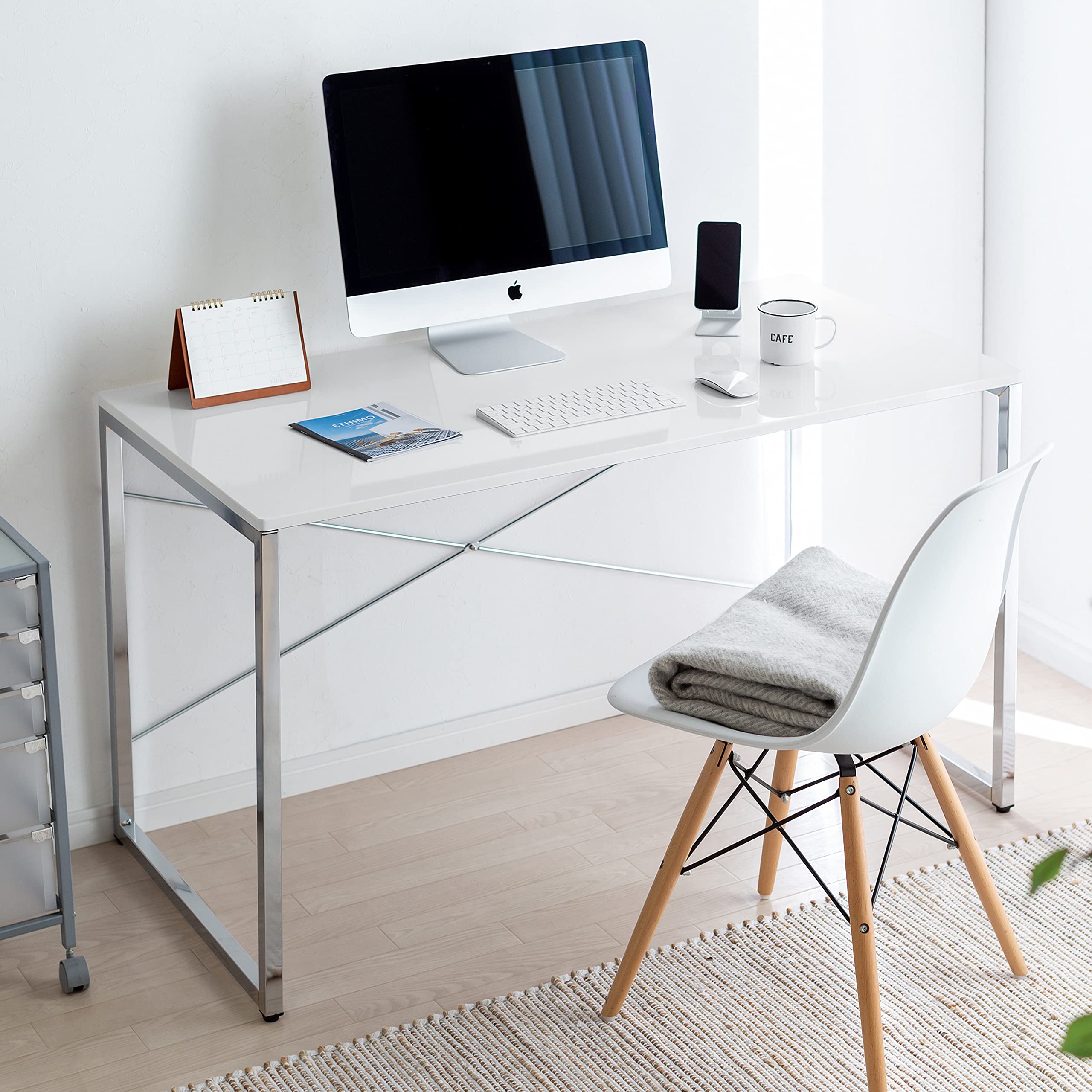 Amazon | サンワダイレクト パソコンデスク W120×D60cm 高級感のある艶