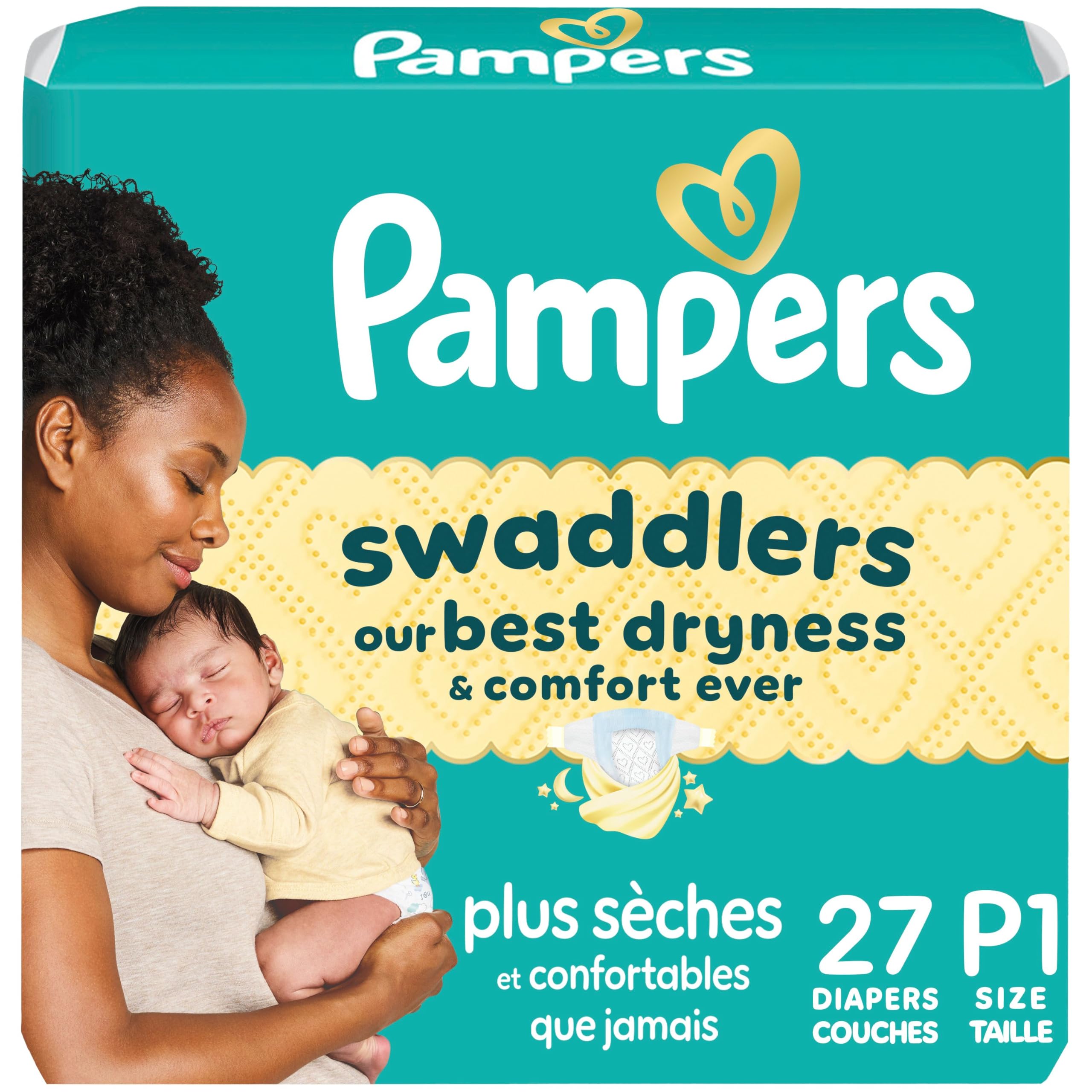 Pampers Swaddlers Diapers, Size P, Absorbent, Keeps Baby Dry and