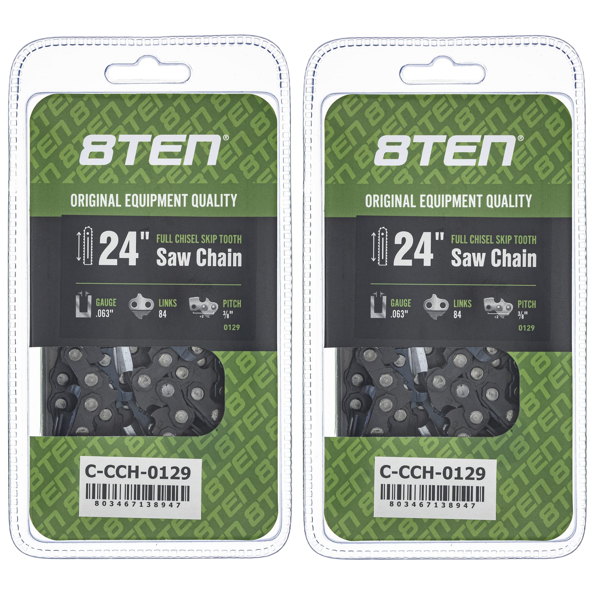 Amazon.com: 8TEN Full Chisel Skip Tooth Chainsaw Chain 24 Inch