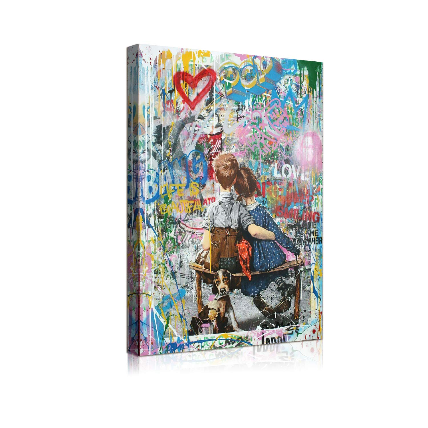 Amazon.co.jp: バンクシー アートパネル 女の子 赤い風船ス トリート