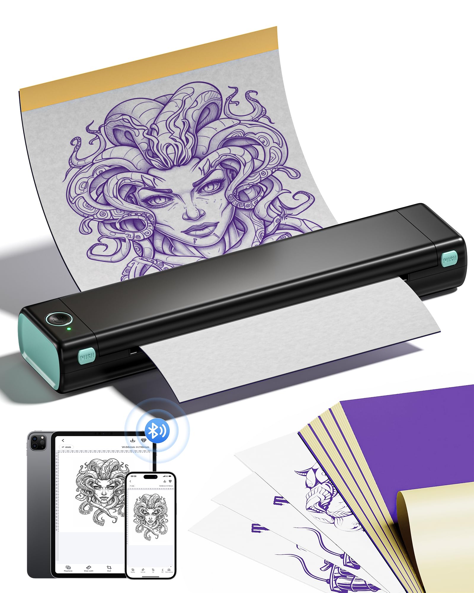 Amazon.co.jp: Itari M08F tattoo printer タトゥー用紙10枚付属